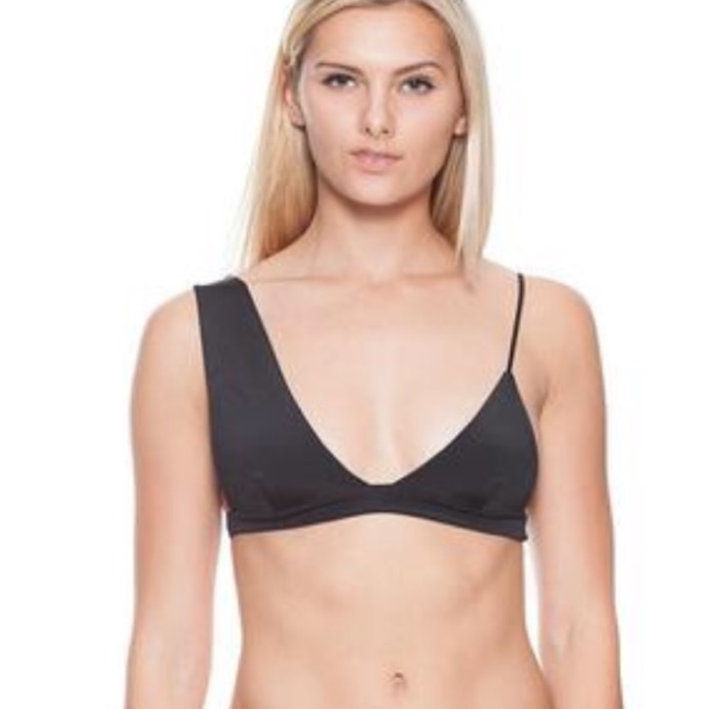 Slate swim black sculpt asymmetrical bikini top